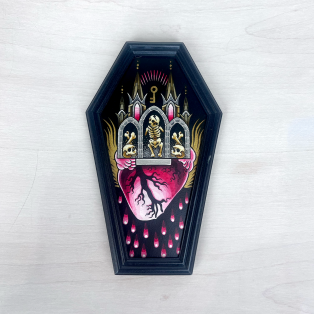 Steeple Heart Skeletons Coffin Frame 