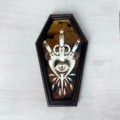 Dagger & Heart Eye Brown Coffin Frame 